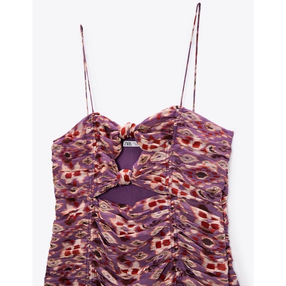 ZARA Printed Dress With Draping M NWT - Picture 8 of 12